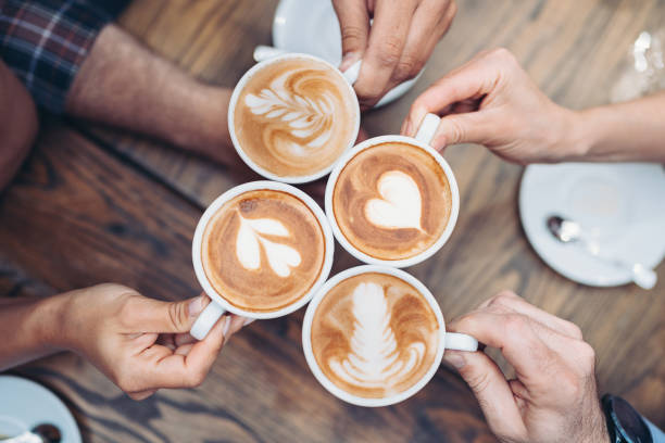 Cappuccino with latte art and Proamina